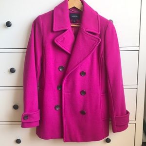 Lands'End pink/purple coat wool/cashmere blend size 4